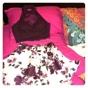 City Triangles Jr size 11 2pc Lacetop satin skirt